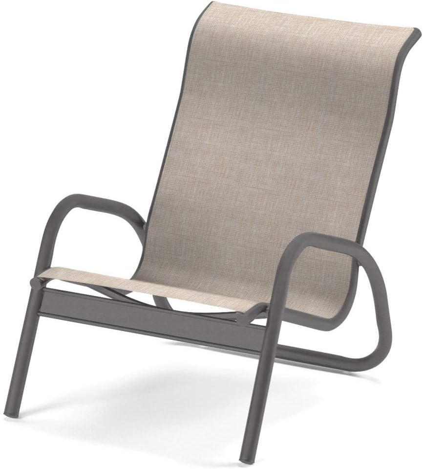 Telescope Casual Furniture Gardenella Sling Collection Stacking Aluminum Poolside Chair Natural Textured Silver Finish Amazon Ca Patio Lawn Garden