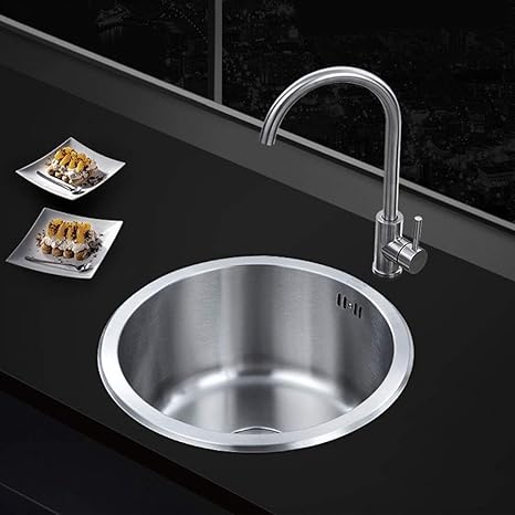 40X40cm Fregadero de la Cocina 304 Acero Inoxidable Un Solo Recipiente