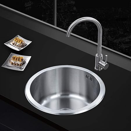 40X40cm Fregadero de la Cocina 304 Acero Inoxidable Un Solo Recipiente