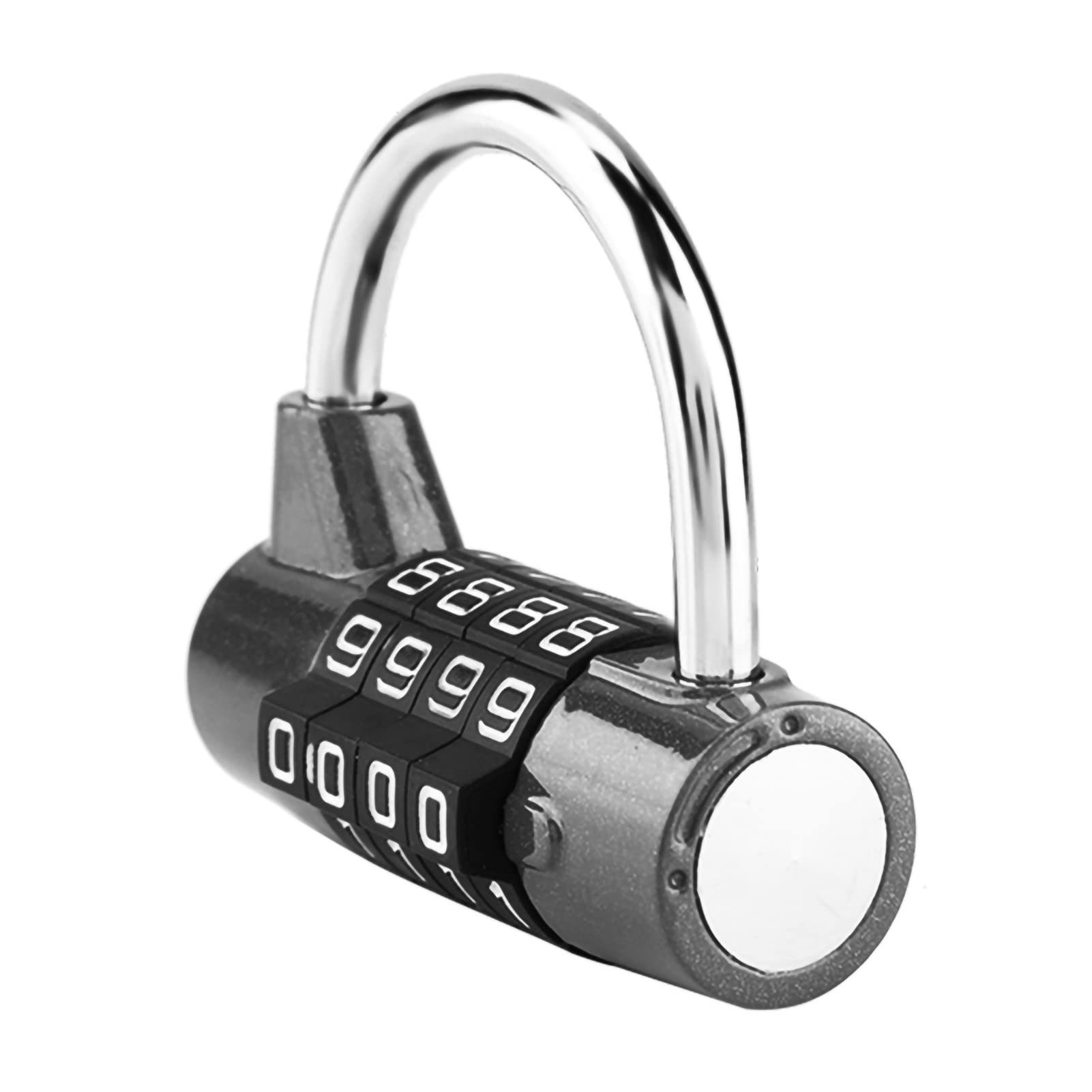 4 Dial Number Combination Padlock, Home Cabinet Travel Box Gym Locker Security Code Lock(Black)