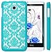 Style4U HTC 510 Case, HTC Desire 510 [Teal] Flower Damask Design Slim Fit Case Cover with 1 Stylus and 1 HD Clear Screen Protector [Teal]