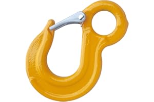 YELLOW LIFTING 3/8" Grade 80 Eye Sling Hook with Safety Latch Breaking Strength 28400 LBS WLL 7100 LBS