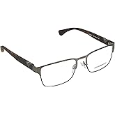 Emporio Armani EA 1027 3003 Matte Gunmetal Metal Square Eyeglasses 55mm