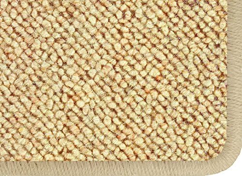 Alfa Beige/Moon Dust Serged Border/100% New Zealand Wool/5"X5" Sample/Custom Sizes Available