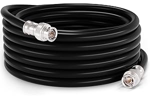 BNC Cable, Made in The USA, Black RG6 HD-SDI and SDI Cable (with Two Male BNC Connections) - 75 Ohm, Professional Grade, Low 