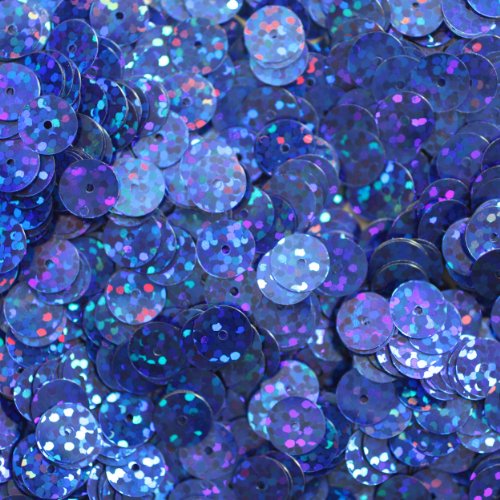 8mm Flat Round SEQUIN PAILLETTES ~ Royal Blue Hologram Multi Metallic ~ Loose sequins for embroidery, bridal, applique, arts, crafts, and embellishment. Made in USA.