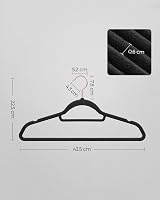 SONGMICS Velvet Hangers Set of 50; 0.6 cm Thick, 43.5 cm Long, Rose Gold/Black view 7