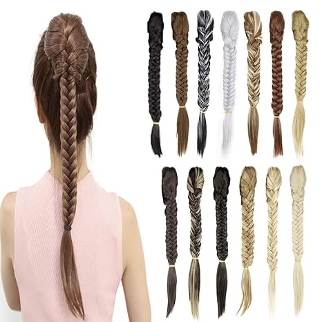 Sayfut 21 Inch Long Claw Jaw Fishtail Braid Ponytail Extension