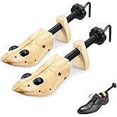 EchoDone Pair of 2 Way Wood Shoe Trees for Men Shoe Stretcher Adjustable Unisex Shaper for Shoe Large Size for Men and Women, Women's Size 10 to 13.5 Man's Size 9 to 13
