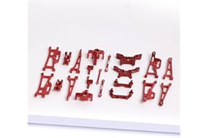 Oisunt 21/PCS Metal Repalcement Part Kit for Hyper Go H14BM, 14209, 14210 1/14th RC Car Upgrades, Spare Aluminium Accessory Full Set with Screws(Red)