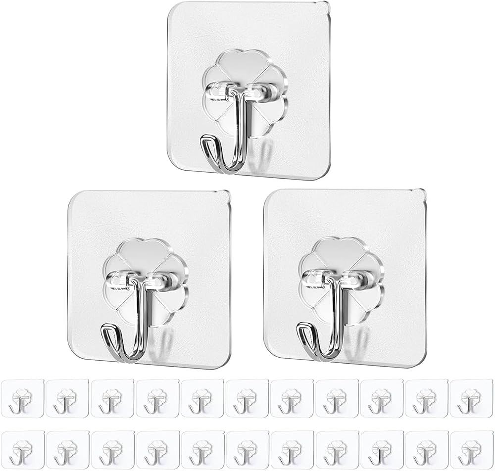 PAIDASHU Self Adhesive Hooks 25 Pack Heavy Duty 10 KG Nail Free Hangers