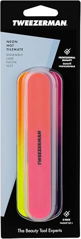 Tweezerman Filemates Neon Nail Files Set 3 Pack with Case 100/180 Grits view 7