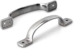 Necmetu 2PCS Boat Grab Handles Stainless Steel Boat Handrail 5.7" Heavy Duty Marine Door Grab Handle,Marine Rail, Grab Handle for Marine Yacht