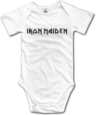 Iron Maiden Heavy Metal Band Logo Baby Onesie Bodysuits Black Amazon Co Uk Clothing