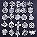 Celtic Irish Knot Charms for Jewelry Making Pack of 25pcs (Antique Silver)