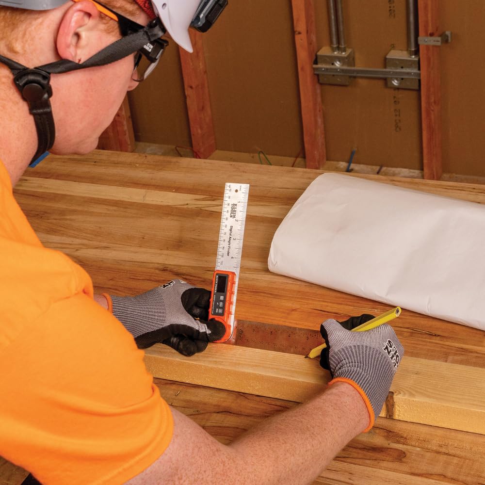 KLEIN TOOLS 935DAF Digital Angle Finder, Precision Measurements, Miter Saw Protractor Angle Calculation and Portable Design