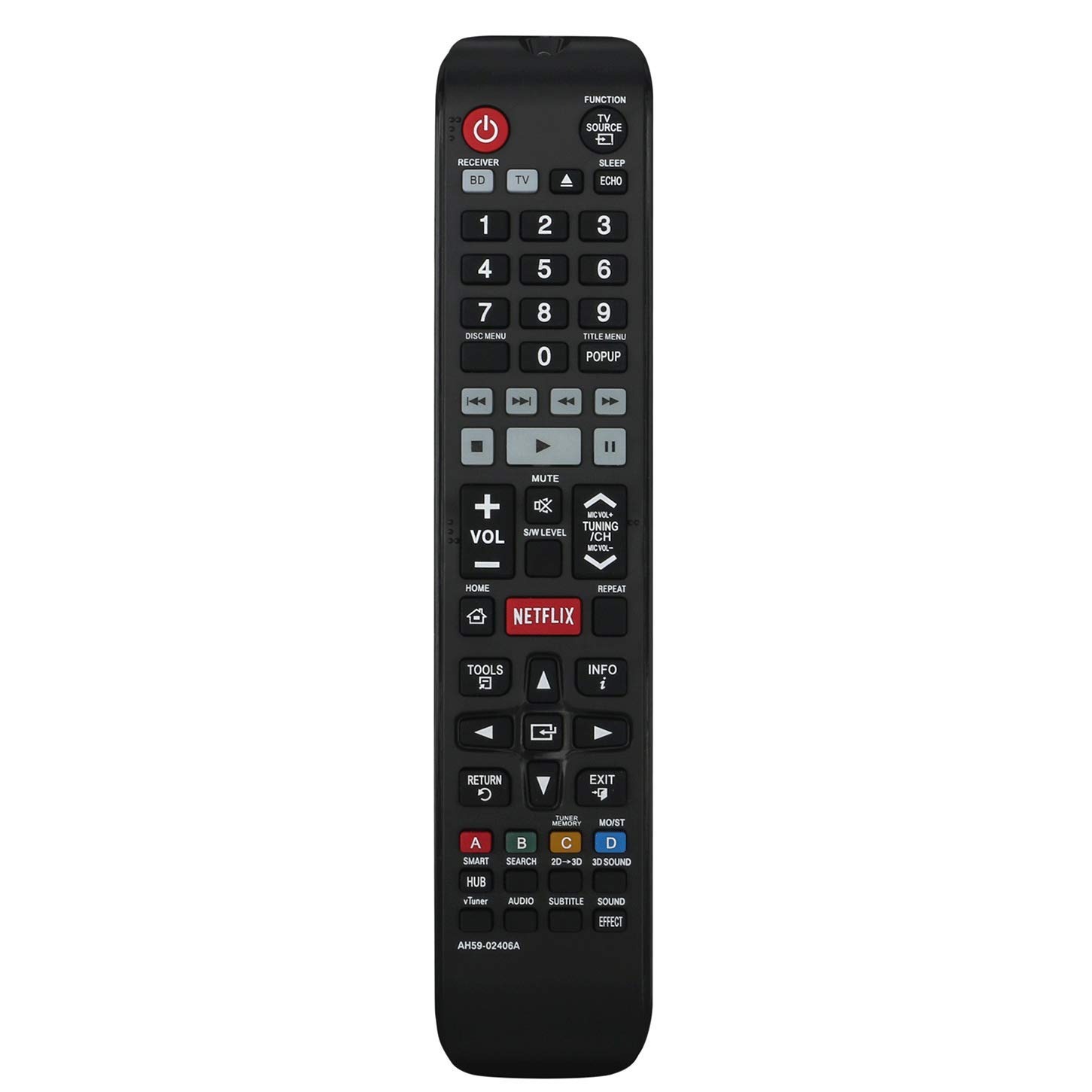 VINABTY AH59-02406A Replacement Remote Control for Samsung Home Theater AH59-02406A HT-E4500K AH59-02408A HT-E5350 HT-E5350/ZC AH59-02418A HT-E5530K HT-E5550K