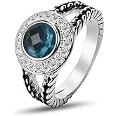 JadeAngel Designer Inspired Twisted Cable Statement Rings for Women Fashion Jewelry 8 MM CZ Split Shank Cable Ring Gift