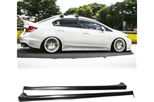 MagicDrift Side Skirts Extension Rocker Panels, Compatible with 2012-2015 Honda Civic Sedan, MU Style Flexible Polyurethane(PU), Side Splitter Spoiler Lip, Unpainted Black