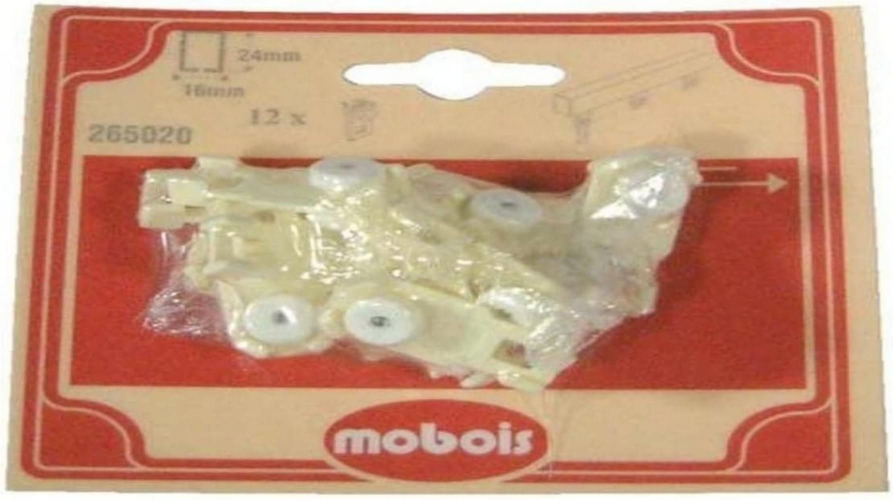 24 Trolleys on Wheels for Curtain Rods, Railway or Ceiling, Steel Axle Comfort Rail White