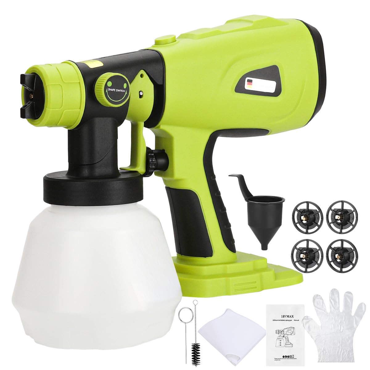 Photo 1 of Aliarm Cordless Paint Sprayer for Ryobi One+ Plus 18V Li-ion Battery,200W HVLP Brushless Motor Handheld Paint Sprayer Gun with 4 Size Nozzles 3 Patterns for Furniture Walls Fence Door(No Battery)