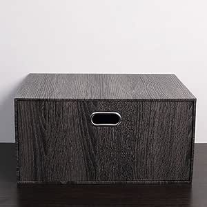 Caja de almacenamiento de cajones de madera negra, cajas de ...