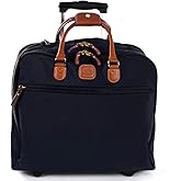Bric's X-Travel 2.0 Rolling Carry-On 16 x 13.7 x 6 Inch, Water-Resistant Underseat Bag with Silent Wheels, Retractable Handle and Laptop Pocket - Navy