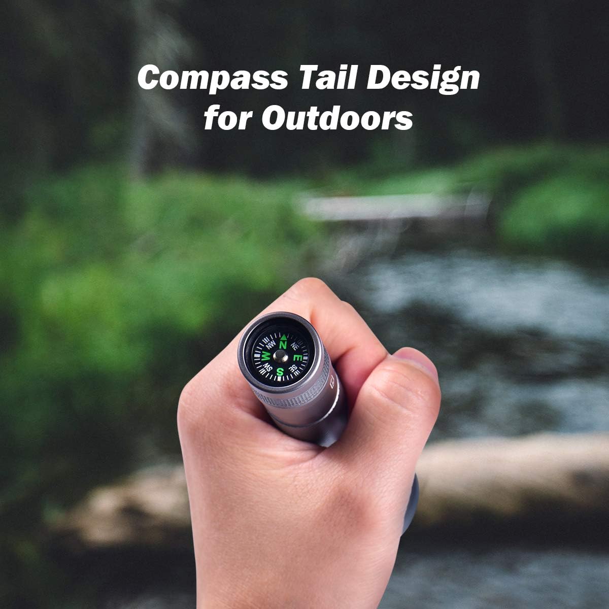 Rechargeable LED Flashlight 1500 Lumens 500 Meters High Beam Flash Light Water Resistant Flashlights with 18650 Battery and Compass - - 