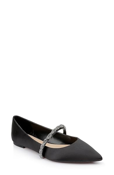 JEWEL BADGLEY MISCHKA VANA POINTED FLATS WITH EMBELLISHED STRAPS