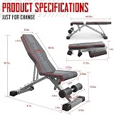 YOLEO Weight Bench 660LB 300KG Adjustable Foldable Incline Decline view 6