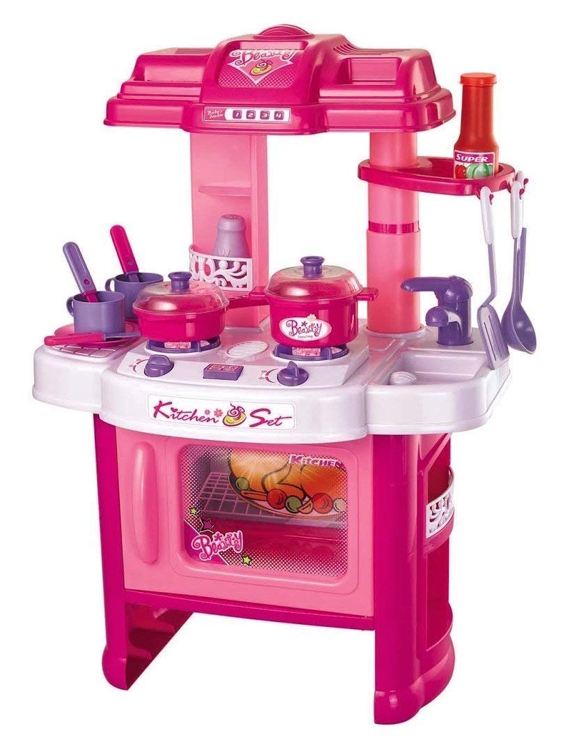 Velocity Toys Deluxe Beauty Kitchen Appliance Cooking Play Set 24" w/ Lights & Sound