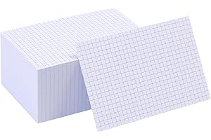 Grid Index Cards 4x6,Double Sided Thick Graph Ruled Notecards, Heavy Weight Flash Cards for Studying,School, Home and Office 