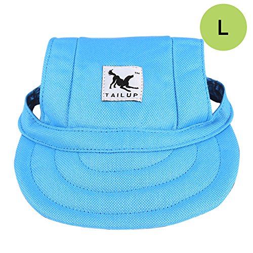 Cade Pet Baseball Cap/ Dogs Sport Hat / Visor Cap with Ear Holes for Small Dogs (Blue-L)