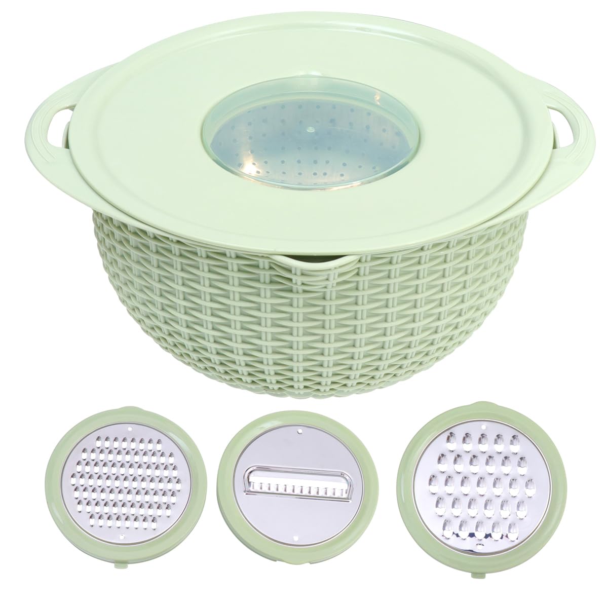 Yardwe Vegetable Kitchen Strainer Colander Bowl Set with Lid Double Layer Washing Bowl Fruit and Vegetable Basket Drain Bowl Strainer for Rice Vegetables Fruit Plastic Basket