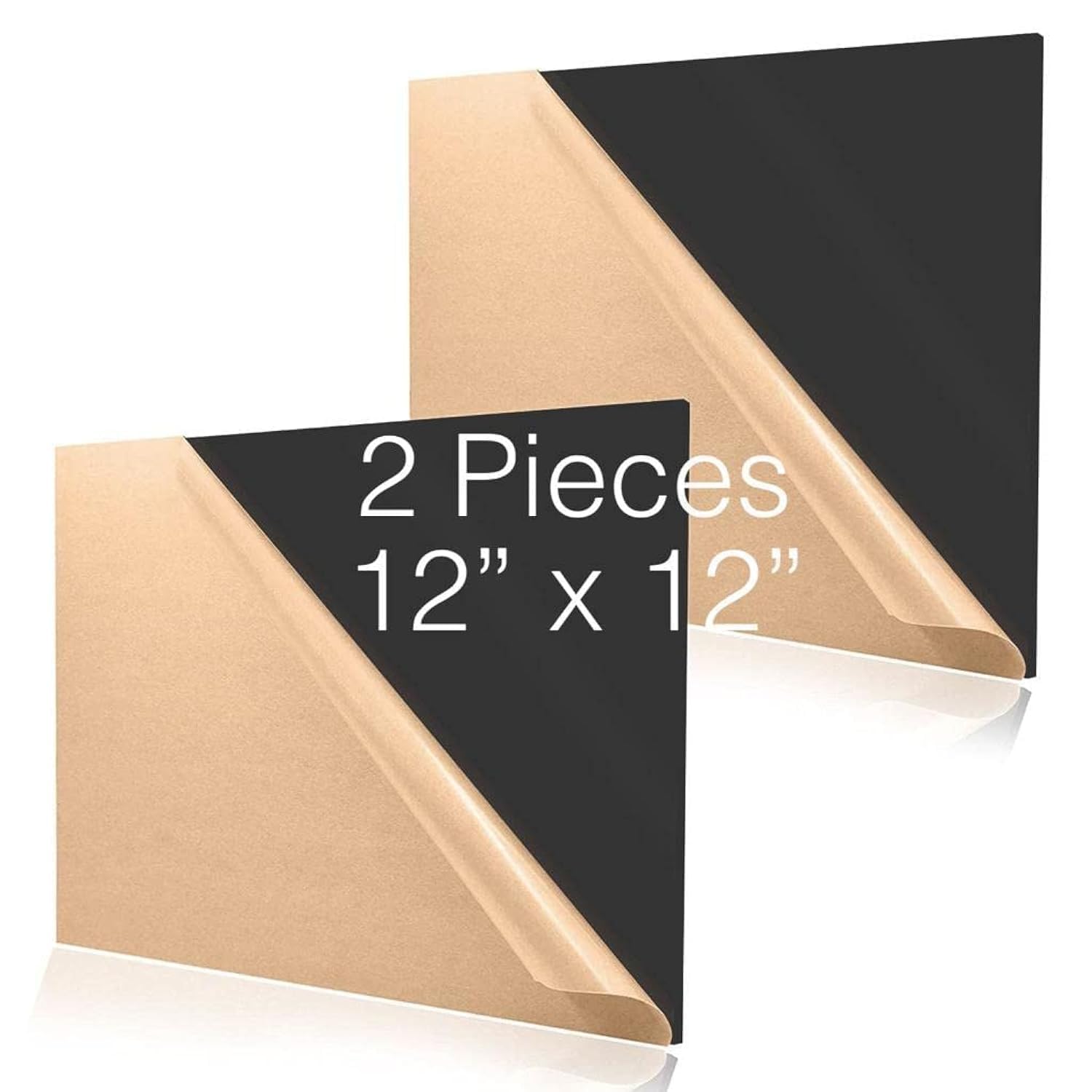 Perspex Acrylic Sheet Clear Cast Glass 1ft x1 ft 12 inch x 12 inch 305 mm X 305 mm .118" 3 MM Square Panel Plastic Board with Protective Paper for Signs, DIY Display Projects, Craft (2 -PACK) Black