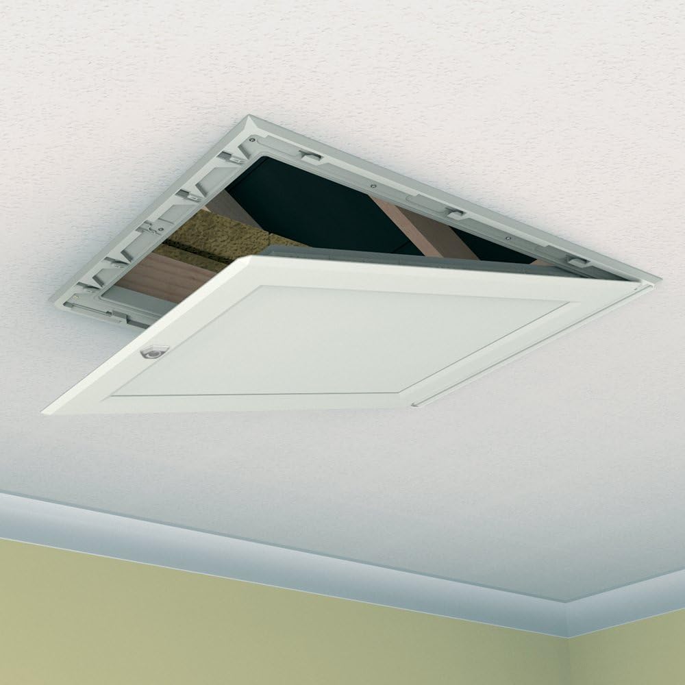 Drop Down Loft Access Hatch by Manthorpe, White