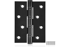 6 Pack Ball Bearing Door Hinges 4 Inches Heavy Duty Stainless Steel Hinges for Doors, Matte Black