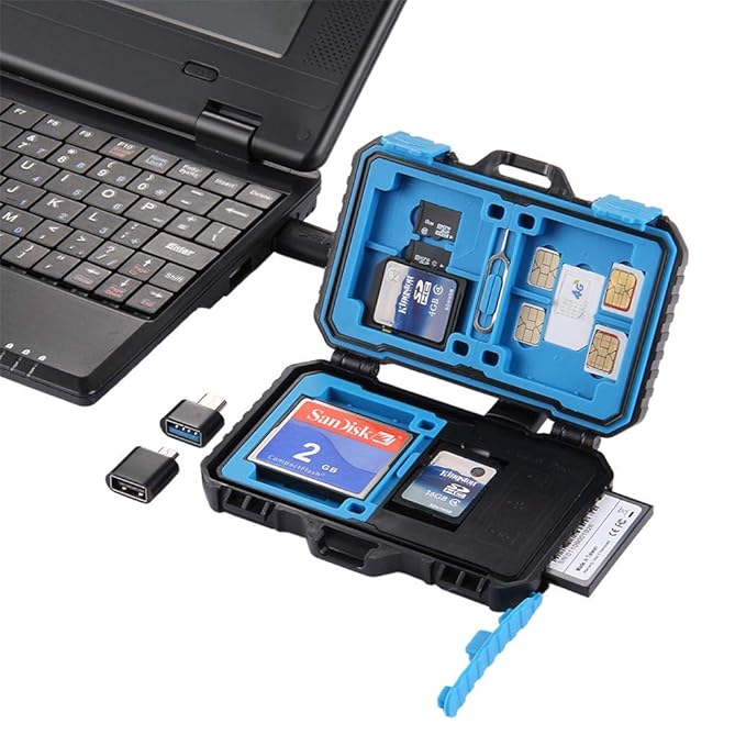 Speicherkarte Fall USB 3.0 Leser, Speicherkarten Leser & Halter Fall, PULUZ 22 Slots Wasserdichte SD CF TF SIM Karten Case & 