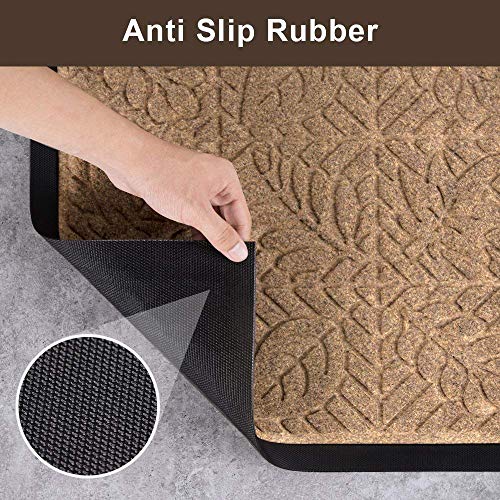 Amagabeli Large Outdoor Door Mats Rubber Shoes Scraper 36" x 24" for