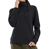 fit space Women's Tailored Relaxed Fit Sweatershirts Full Zip Up Hoodies And Turtleneck Pullover With Zipper Pocket
