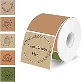 YEGAWEN Square Thermal Labels Stickers 2" x 2", Self-Adhesive Waterproof Square Direct Thermal Labels Stickers, Perforation Line Design- 300 Sheets/Maillard Color