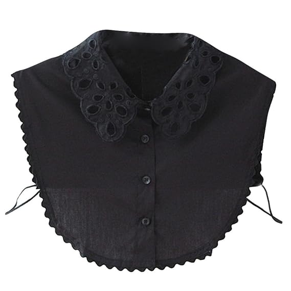 OVERDOSE Damen Abnehmbar Kragen Falscher Kragen, Seide Floral Frauen Kragen Abnehmbare Hälfte Shirt Bluse Hemd (