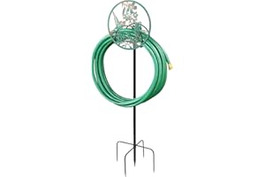 VZVXCC Garden Hose Holder- Upgraded Water Hose Holder,Heavy Duty Metal Stand Sturdy Freestanding Hose Hanger,Outdoor Garden Hose Holder Storage Hose Stand Rack for Backyard Yard Lawn