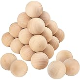 20 Pack 2 Inch Unfinished Wooden Balls, 2 Inch Wood Ball, Wood Spheres for Crafts and DIY Projects and Decorations,by GNIEMCKIN.