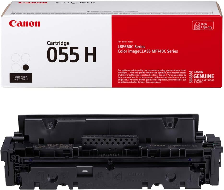 Canon Genuine Toner, Cartridge 055 Black, High Capacity (3020C001) 1 Pack, for Canon Color imageCLASS MF741Cdw, MF743Cdw, MF745Cdw, MF746Cdw, LBP664Cdw Laser Printers