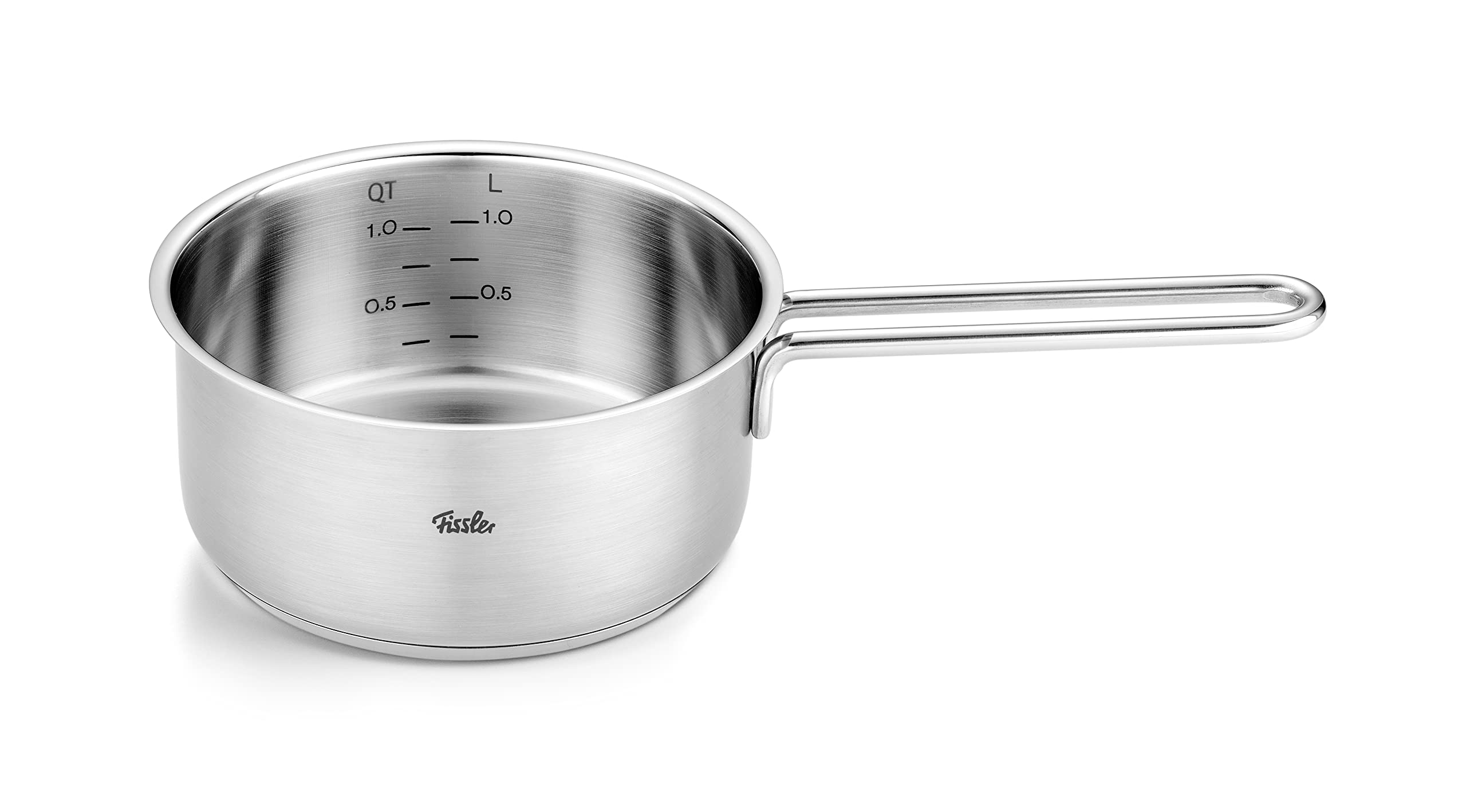 Fissler Pure Collection/Edelstahl-Kochtopfset, 6-teilig, Töpfe mit Metall-Deckel (3 Kochtöpfe,1 Bratentopf 1 Stielkasserolle 1 Edelstahlpflege) - Induktion, Silber 4