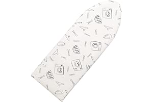 Seiritex Over The Door Ironing Board Cover 13 x 37 inch, Small Iron Board Cover w Heat Reflective 3 Layers Thick Padding with Hook and Loop Fasteners (White)