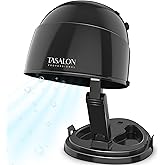 TASALON Portable Hooded Hair Dryer Bonnet, 1875W Height Adjustable Salon Home Hair Dryer with Hood, 3 Heating Settings - Black