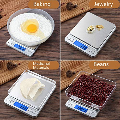 Poit Digital Kitchen Scale Food Scale Pocket Scale Jewelry Gram Scale, 500g Capacity, 0.01g/0.001oz Resolution…
