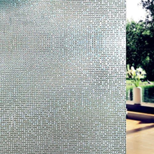 Prismoon No Glue 3D Static Decorative Frosted Privacy Window Films for Glass 35.4 x 78.7inch (90 X 200cm) Upgrade Version for Home Kitchen Office Mosaic